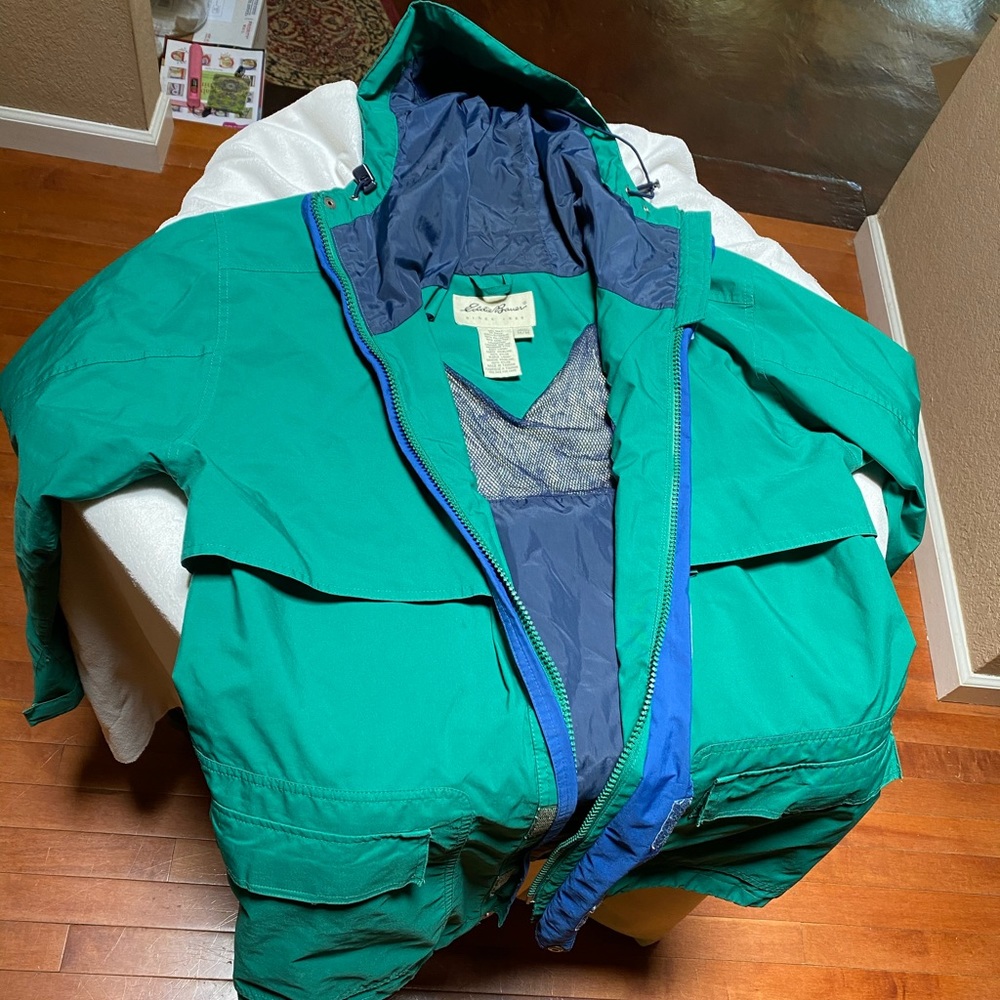 Blue & green Eddie Bauer windbreaker